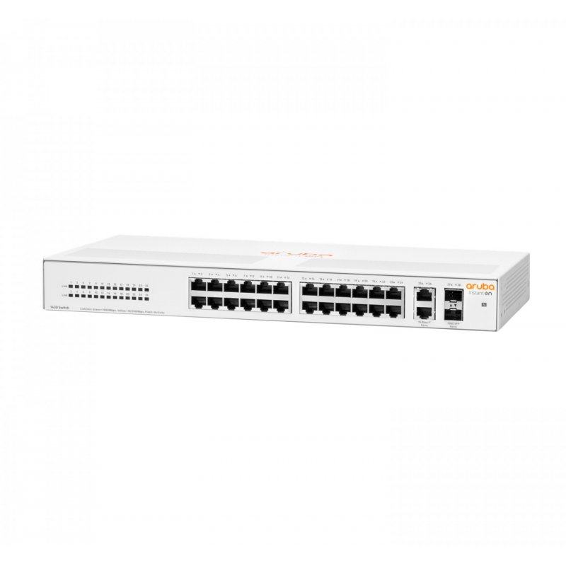 Aruba Instant On 1430 26G 2SFP Non-géré L2 Gigabit Ethernet (10/100/1000) 1U Blanc