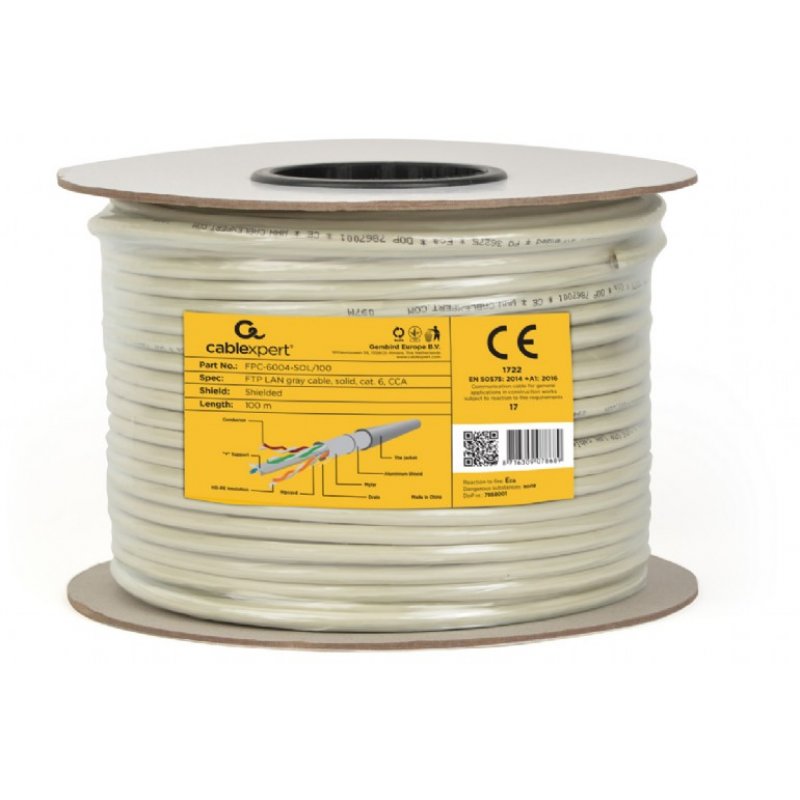 Gembird FPC-6004-SOL networking cable Grey 100 m Cat6 F/UTP (FTP)
