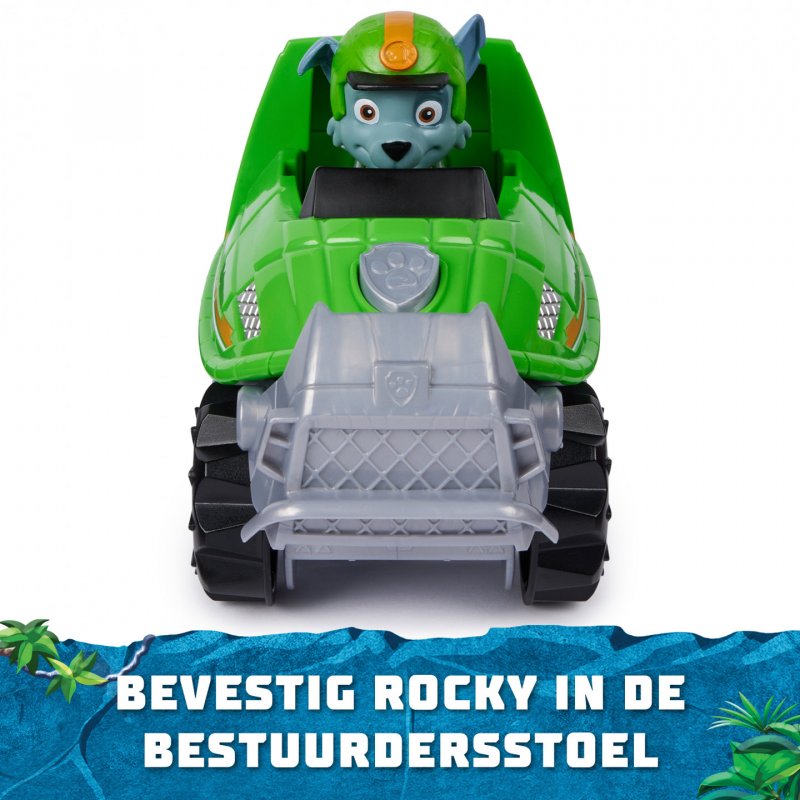 PAW Patrol Jungle Pups, Rocky Snapping Turtle Vehicle, Toy Truck with Collectible Action Figure, Kids Toys for Boys &