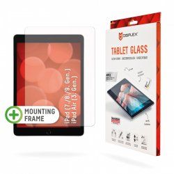 Displex Tablet Glass (9H) for Apple iPad (7./8./9. Gen.)/Air (3. Gen.), Eco Mounting Frame, unbreakable, ultra-slim,