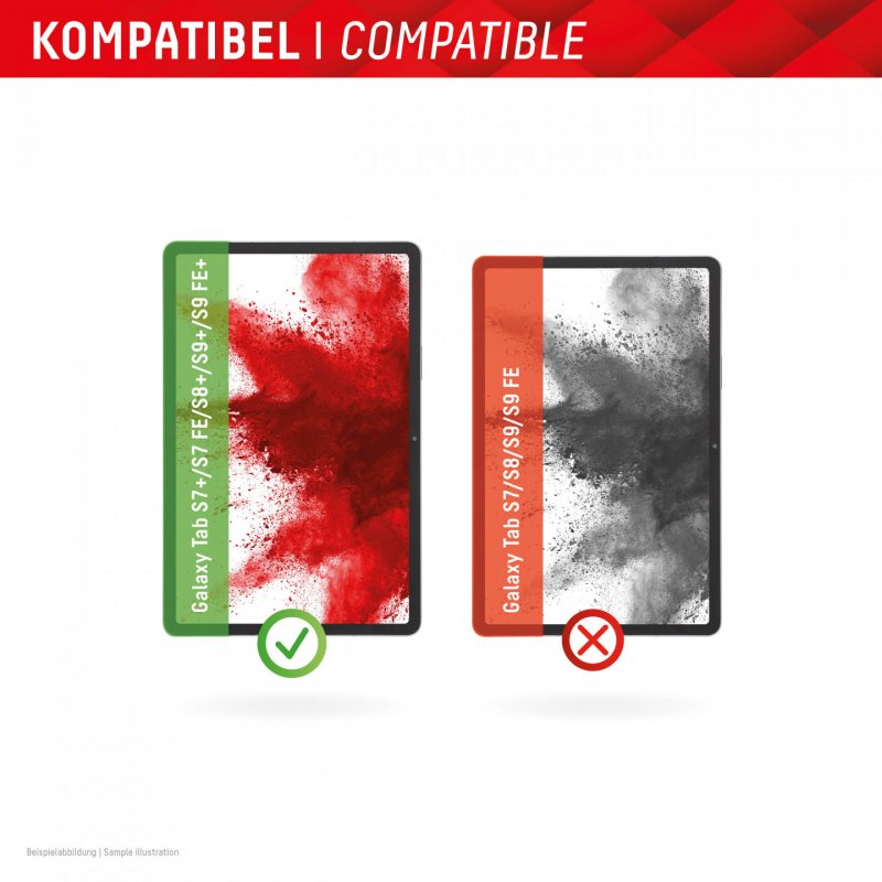 Displex Tablet Glass (9H) for Samsung Galaxy Tab S7 /S7 FE/S8 /S9 /S9 FE , Eco Mounting Frame, unbreakable