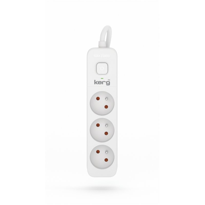 HSK DATA Kerg M02375 3 Earthed sockets - 1.5m power strip with 3x1mm2 cable 10A