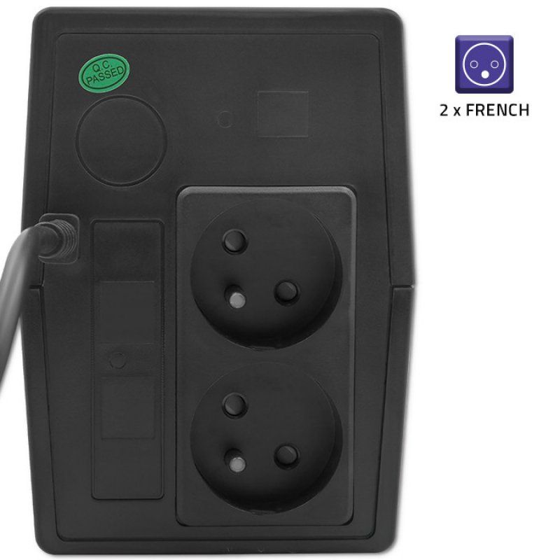 Qoltec 53773 alimentation d'énergie non interruptible Interactivité de ligne 0,85 kVA 480 W 1 sortie(s) CA