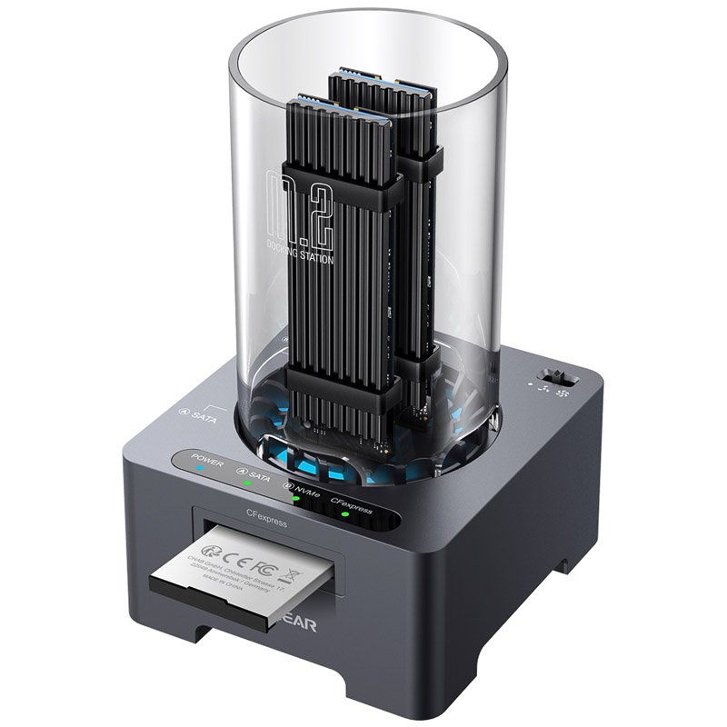Graugear Docking Kartenleser für 1x M.2 NVMe, 1x M.2 NGFF, 1x CF-Express