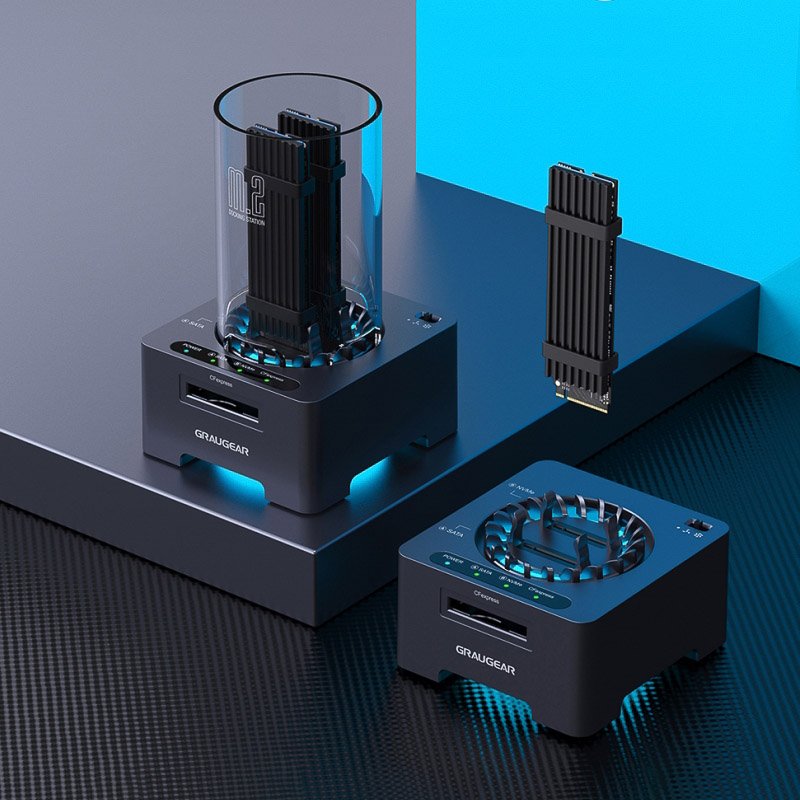 Graugear Docking Kartenleser für 1x M.2 NVMe, 1x M.2 NGFF, 1x CF-Express