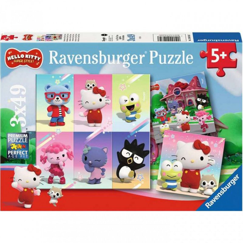 Ravensburger - Puzzle Hello Kitty Super Style 3x49p