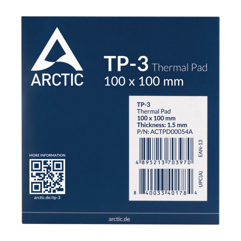 Pad Thermique Arctic TP-3 100x100x1,5mm (Bleu)