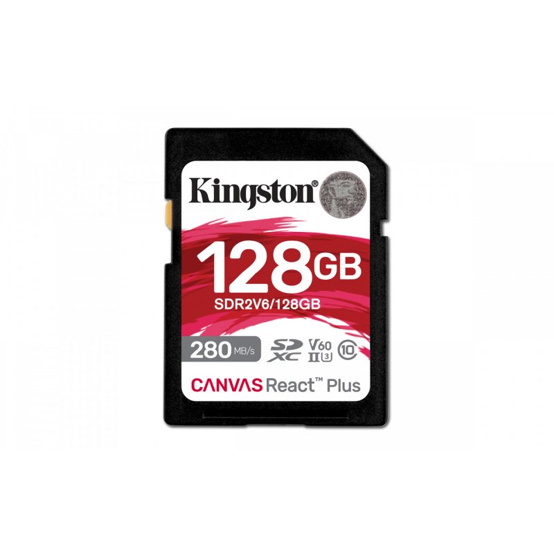 Card Kingston Canvas React Plus V60 SD 128GB