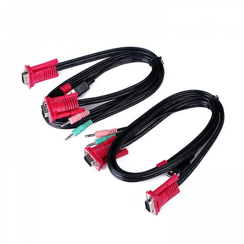 CONMUTADOR KVM AISENS VGA USB 1U-2PC CABLE NEGRO