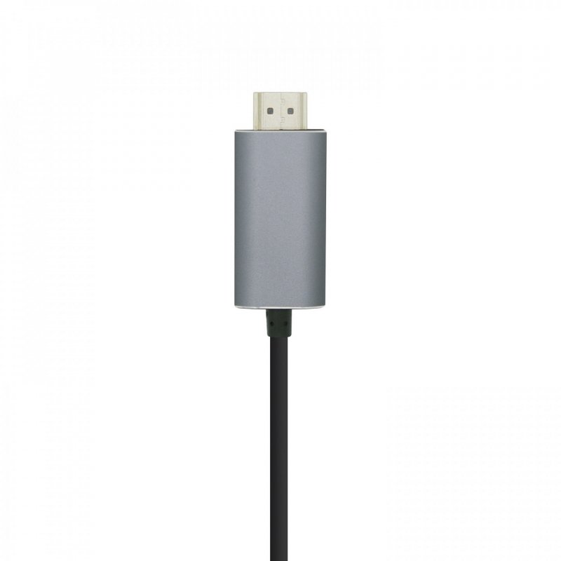 AISENS A109-0393 câble vidéo et adaptateur 1,8 m HDMI Type A (Standard) USB Type-C Aluminium, Noir