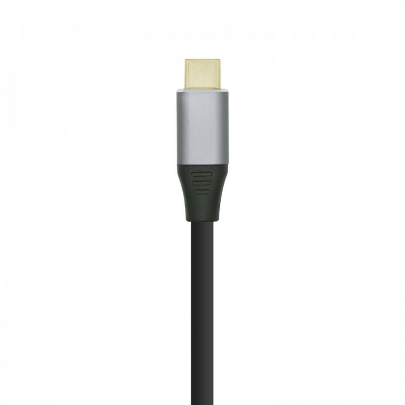 AISENS A109-0392 câble vidéo et adaptateur 0,8 m HDMI Type A (Standard) USB Type-C Aluminium, Noir