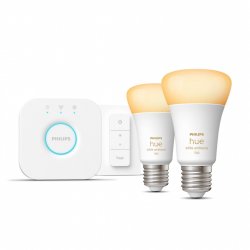 Philips Hue White ambience Starter kit: 2 E27 smart bulbs (1100) dimmer switch