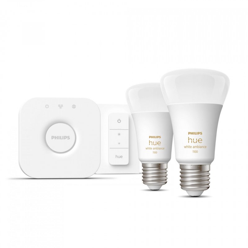 Philips Hue White ambience Starter kit: 2 E27 smart bulbs (1100) dimmer switch