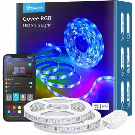 STOCK1-Govee - RGB Smart Wi-Fi Bluetooth LED Strip Lights(10m)