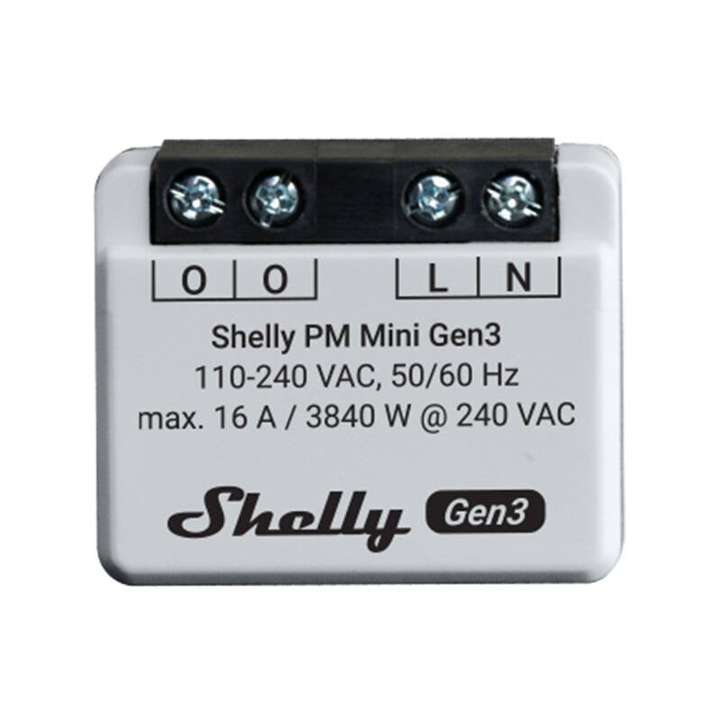 Shelly Relais "Plus PM Mini Gen. 3" WLAN BT Unterputz