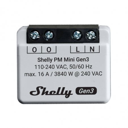 Shelly Relais "Plus PM Mini Gen. 3" WLAN BT Unterputz