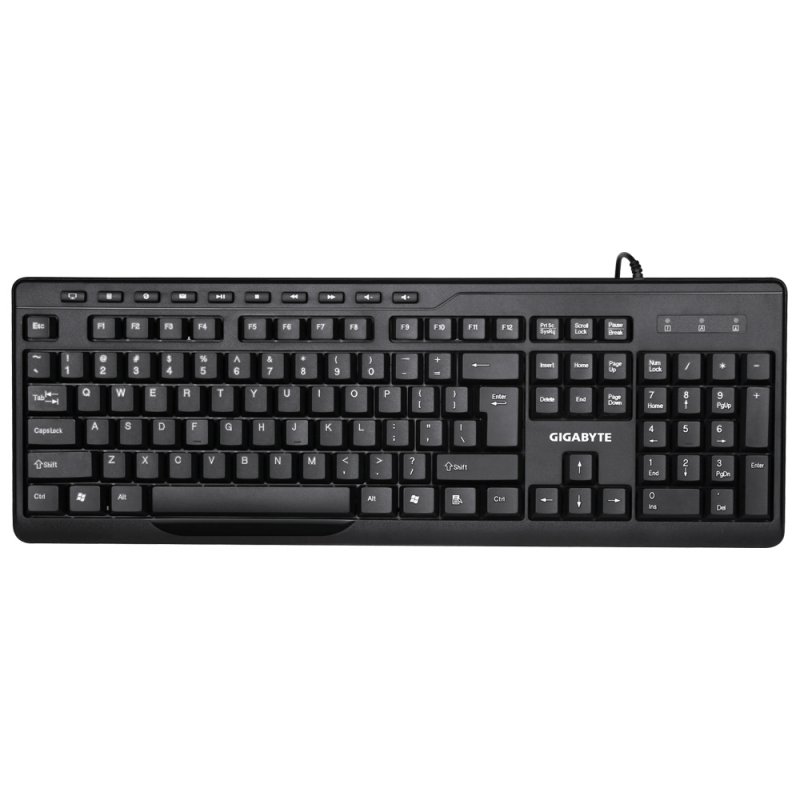 Gigabyte KM6300 clavier Souris incluse USB QWERTY Espagnole Noir