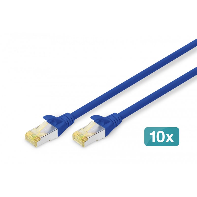 Cable Digitus Patch Cat6a S/FTP 1m Blue 10pcs.