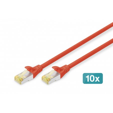 Cable Digitus Patch Cat6a S/FTP 2m Red 10pcs.