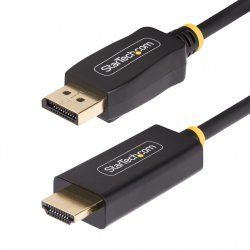 StarTech.com 6.6ft (2m) DisplayPort to HDMI Adapter Cable, 4K 60Hz with HDR, DP to HDMI 2.0b, Active Video Converter,