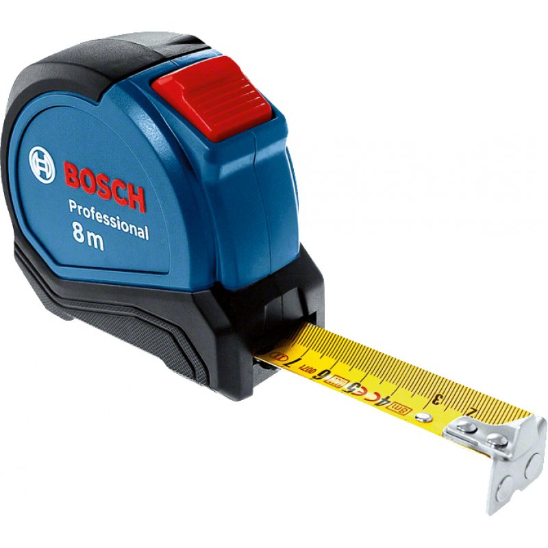 Bosch 1 600 A01 V3S mètre à ruban 8 m Noir, Bleu, Rouge