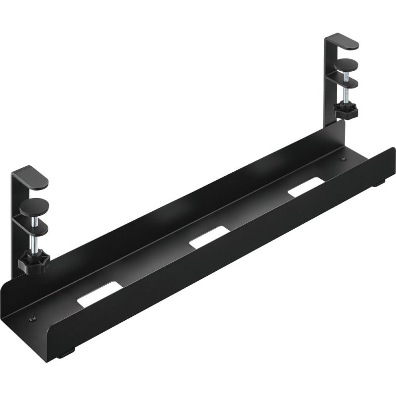 InLine Cable guide rail, for under-table mounting, with screw clamps, black