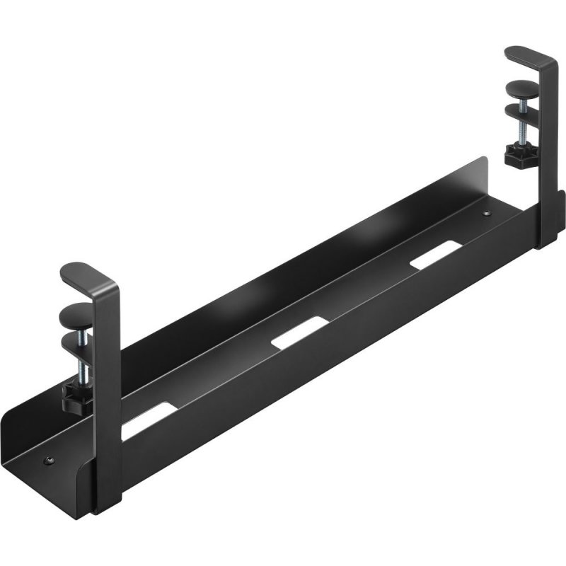 InLine Cable guide rail, for under-table mounting, with screw clamps, black