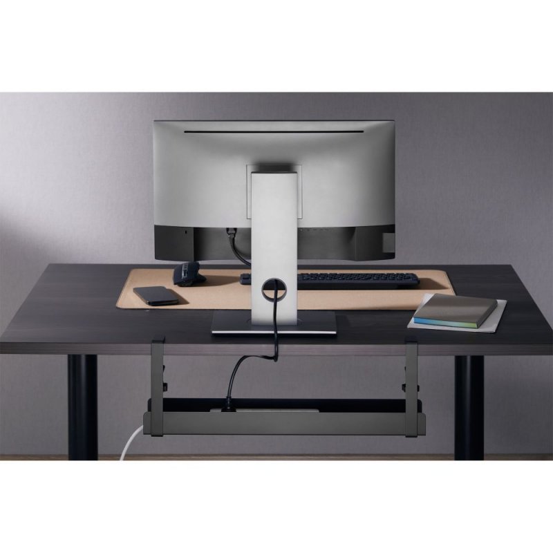 InLine Cable guide rail, for under-table mounting, with screw clamps, black