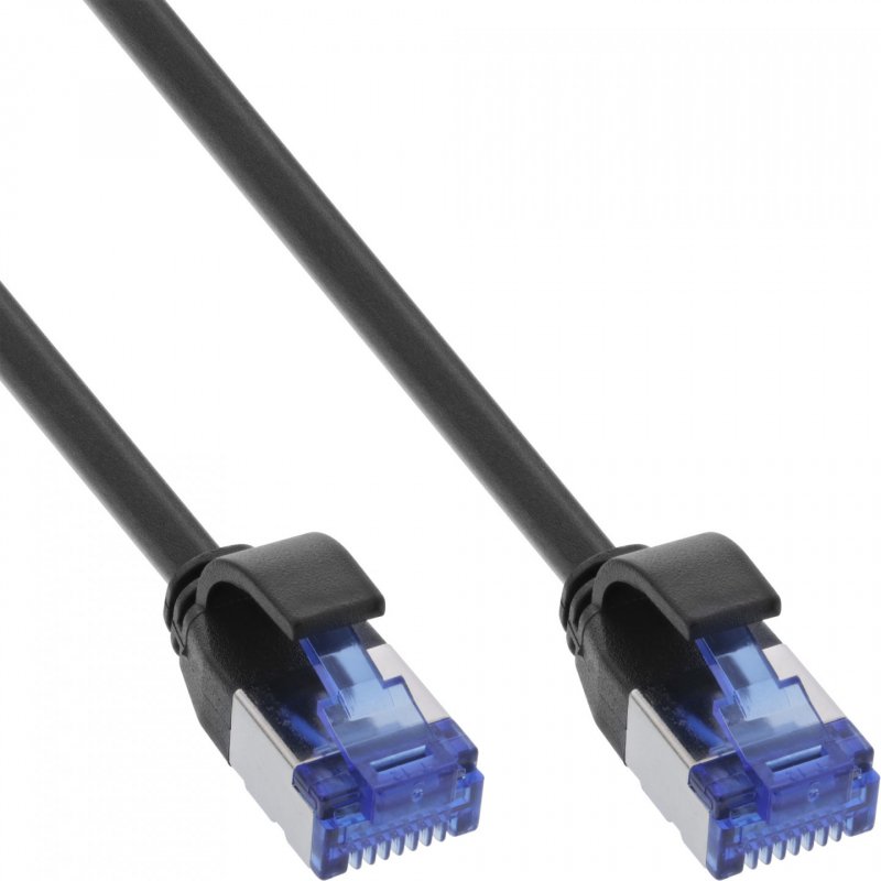 InLine Patch cable slim, Cat.6A, S/FTP, TPE (LSZH) flexible, PoE, black, 5m