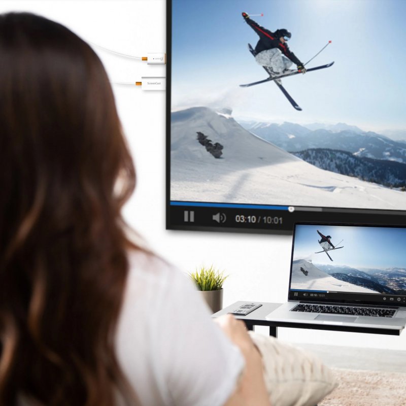 Nadajnik i odbiornik audio/video bezprzewodowy j5create ScreenCast HDMI™ Wireless Display kolor biały JVAW56-N