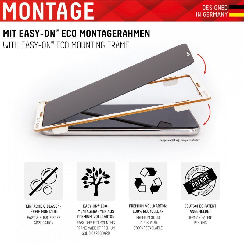 DISPLEX Privacy Full Cover Panzerglas (10H) für Apple iPhone 13/13 Pro/14