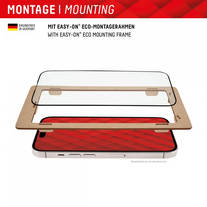 DISPLEX Full Cover Panzerglas (10H) für Samsung Galaxy S24 Ultra Eco-Montagerahmen, volle Displayabdeckung, Tempered