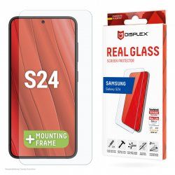Displex Screen Protector (10H) for Samsung Galaxy S24, Eco Mounting Frame, scratch resistant