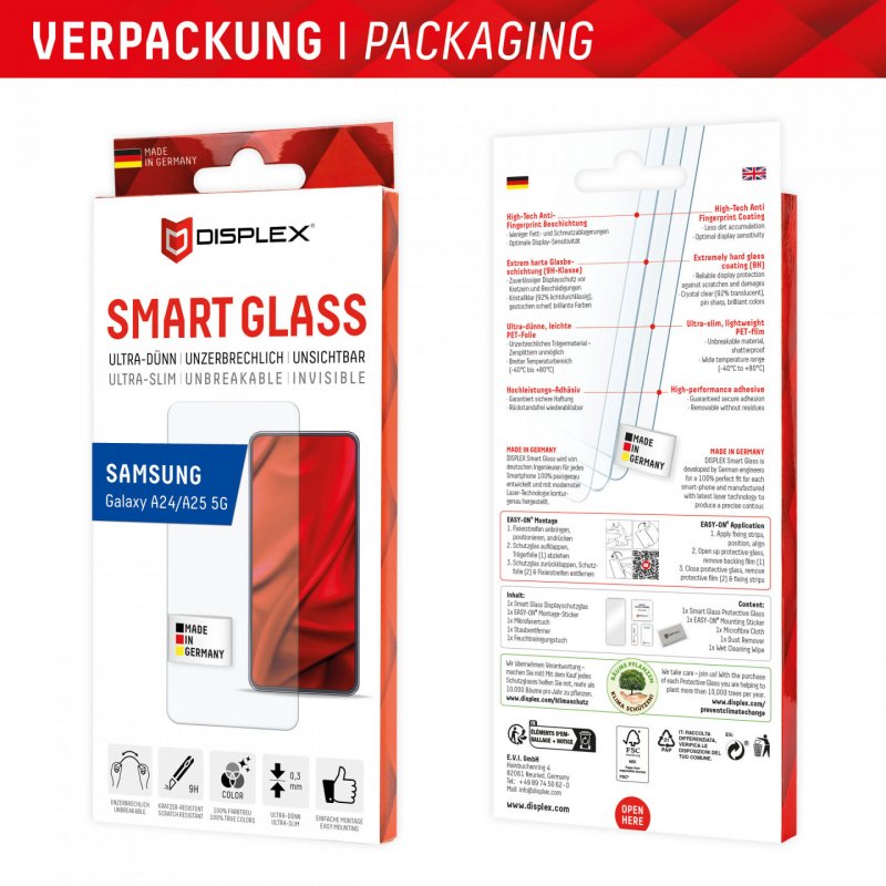 Displex 01836 écran et protection arrière de téléphones portables Protection d'écran transparent Samsung 1