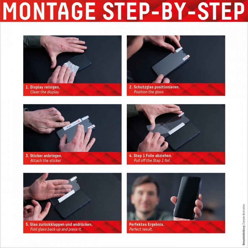 DISPLEX Smart Glass (9H) für Apple iPhone 13/13 Pro/14 Montagesticker, unzerbrechlich, ultra-dünn, unsichtbar