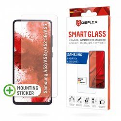 Displex Smart Glass (9H) for Samsung Galaxy A52/A52(s) 5G/A53 5G, Mounting Sticker, unbreakable, ultra-slim, invisible