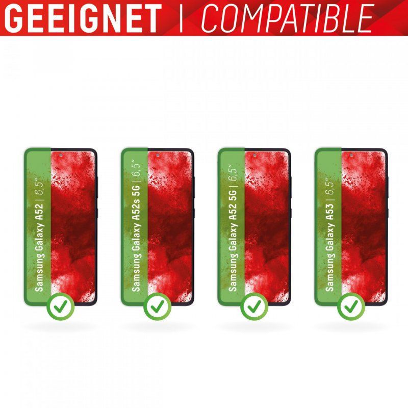 DISPLEX Smart Glass (9H) für Samsung Galaxy A52/A52(s) 5G/A53 5G Montagesticker, unzerbrechlich, ultra-dünn,