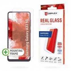 Displex Screen Protector (10H) for Samsung Galaxy A33 5G, Eco Mounting Frame, Tempered Glass, scratch resistant