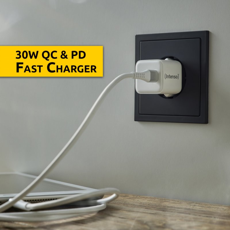 Intenso Power Adapter W30C GaN-Netzteil, Doppelpack 30 Watt Leistung, USB-C-Anschluss