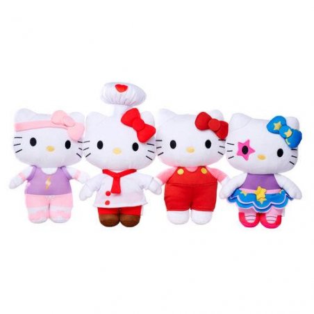 HELLO KITTY - Assortiment de 12 Peluches - 4 Modèles - 20cm