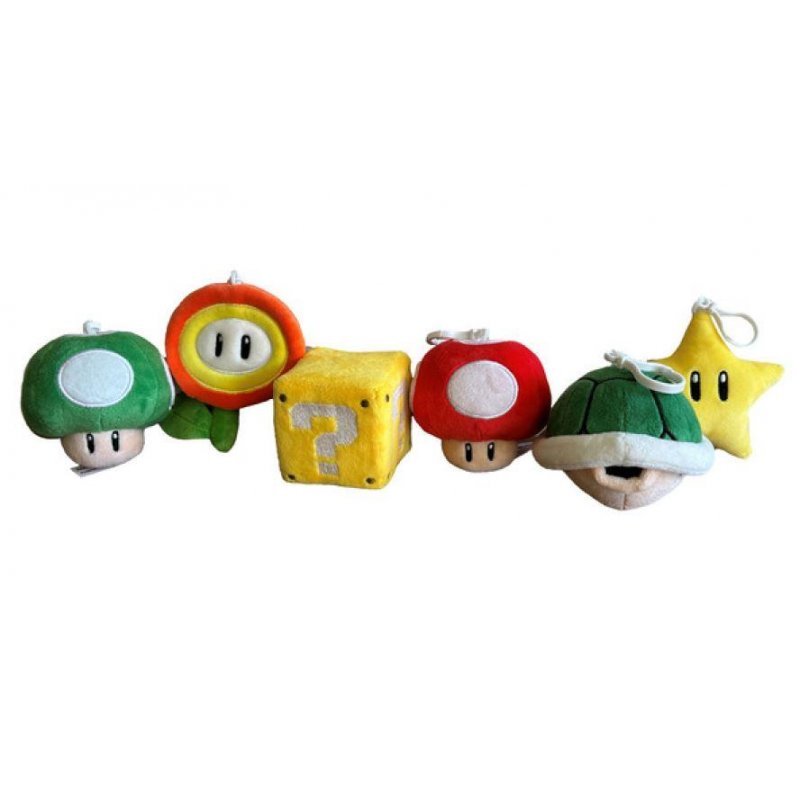 SUPER MARIO - Assortiment de 12 Porte-Clés Peluches - 10cm