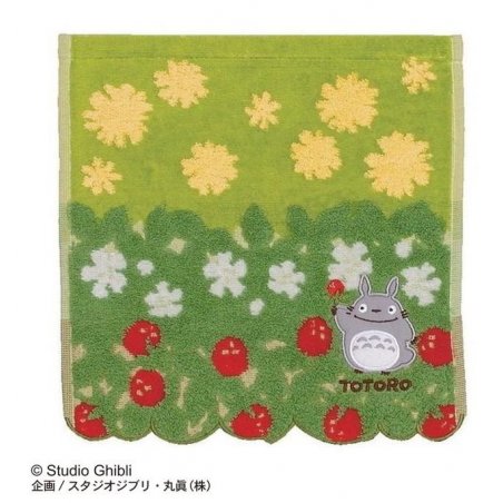 MON VOISIN TOTORO - Totoro Fleurs & Fraise - Mini Serviette 25x25cm