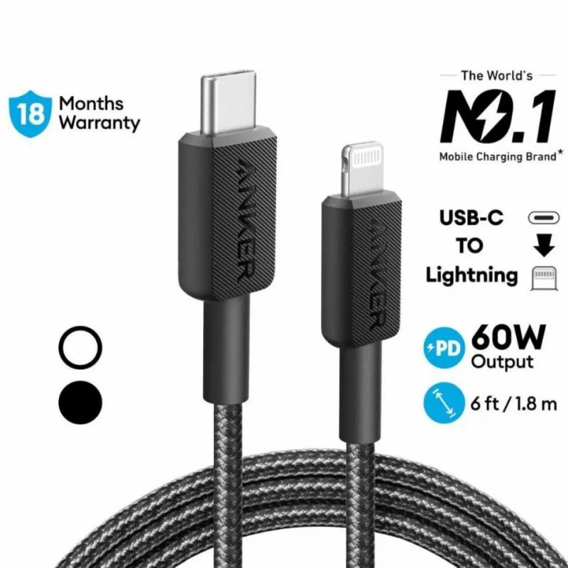 CABLE ANKER 322 USB-C TO LGT CABLE 0.9M TRENZADO