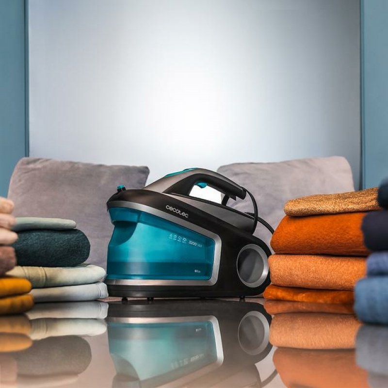 Cecotec 01865 Centrale vapeur 3200 W Semelle en céramique Bleu, Gris