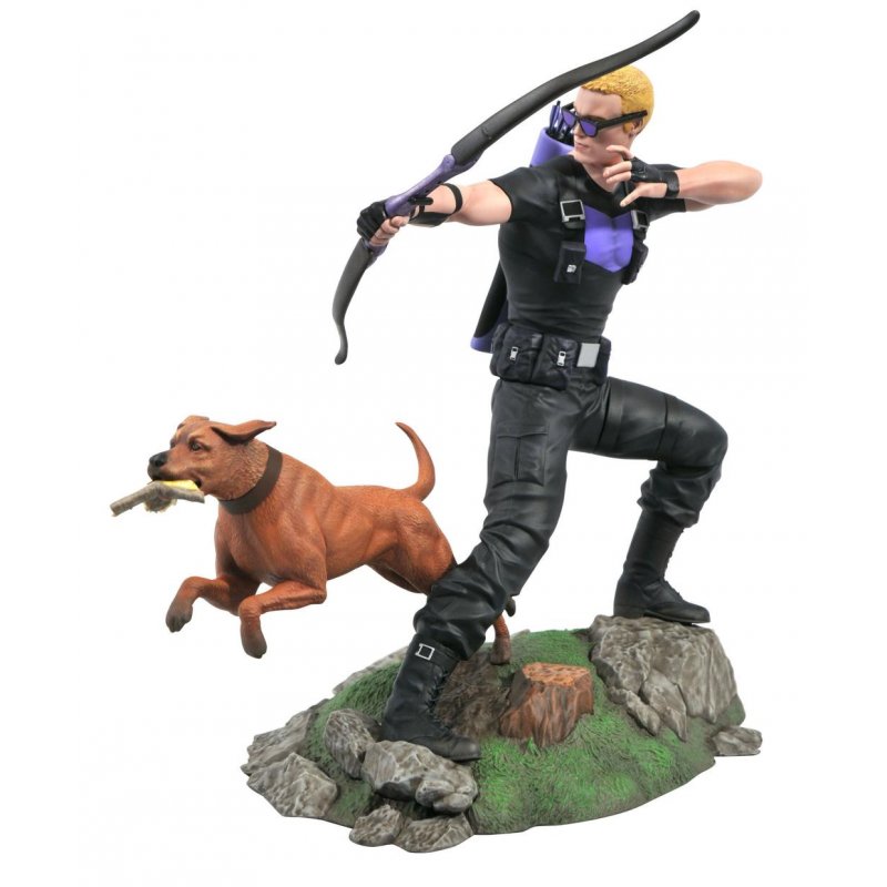 MARVEL - Hawkeye avec Pizza Dog - Statuette Gallery Diorama 23cm