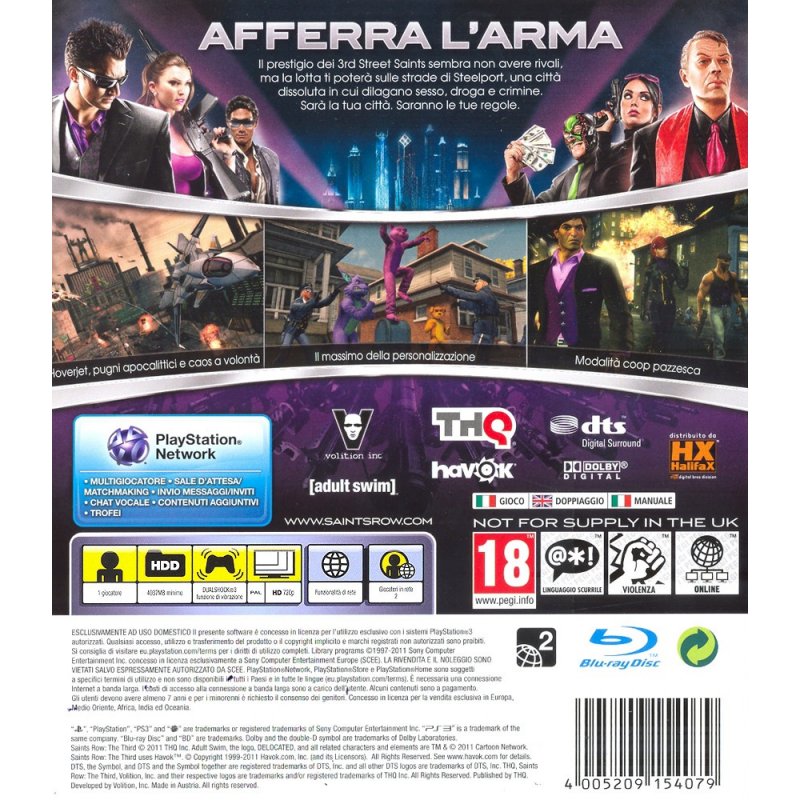 Saints Row: The Third (Italian Box - Multi Lang in Game) (DELETED TITLE) PS3