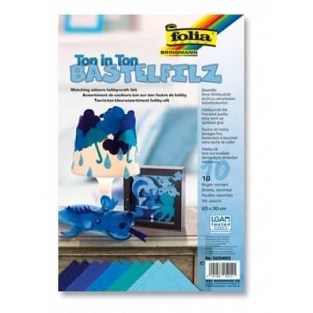 Folia 520493 Crafting felt colour gradient (20 x 30 cm, 10 sheets assorted) /Stationery