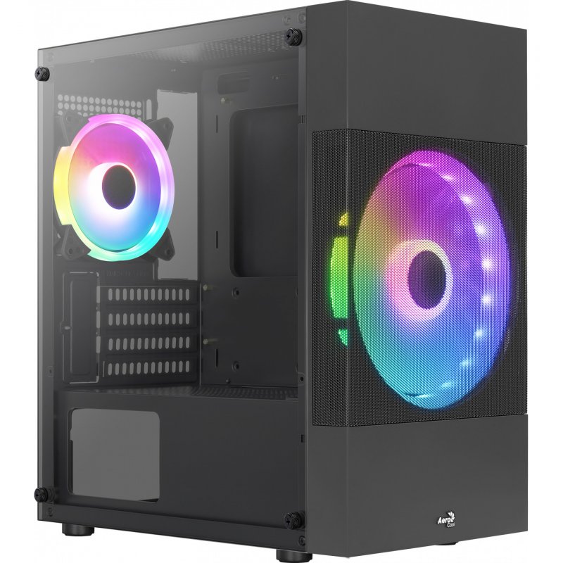 Boitier Cube Micro ATX AeroCool Atomic Lite RGB avec panneau vitré (Noir)