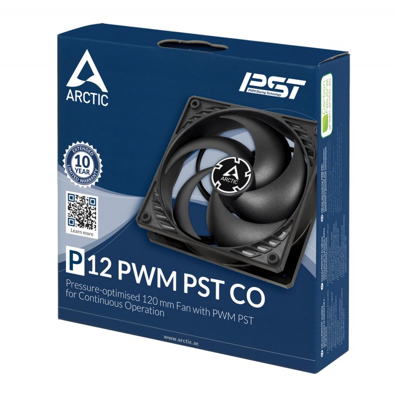 ARCTIC P12 PWM PST CO Boitier PC Ventilateur 12 cm Noir