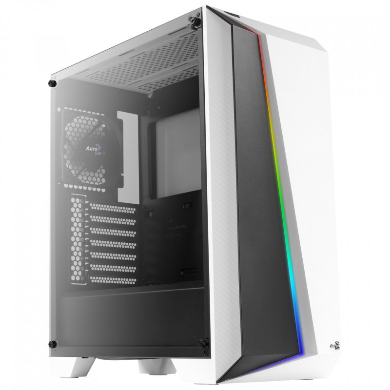 Boitier Moyen Tour ATX AeroCool Cylon Pro Tempered Glass RGB avec panneau vitré (Blanc)